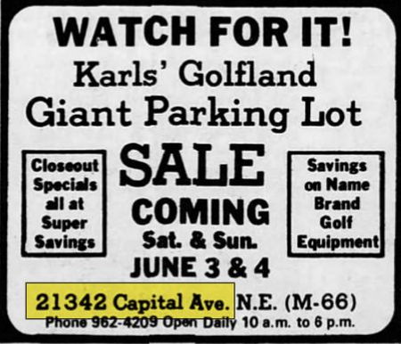 Karls Golfland (Bill Wingos Golf Center) - May 26 1978 Ad (newer photo)
